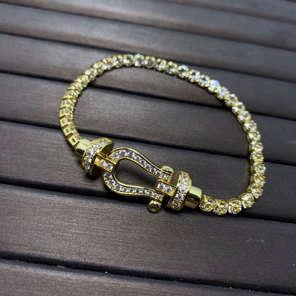 [Cyra]  FORCE  HORSESHOE  DIAMOND TENNIS BRACELET