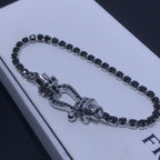 [Cyra]  FORCE  LARGE HORSESHOE FULL DIAMOND TENNIS BRACELET