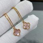 [Cyra] CLOVER 15MM ROSA PERLMUTT EINZELBLÜTEN-HALSKETTE