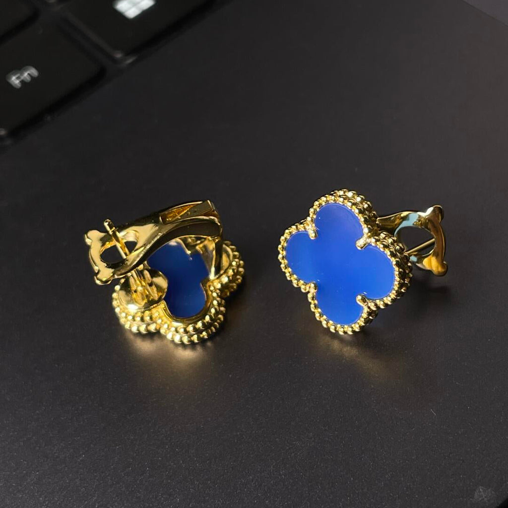 [Cyra] CLOVER GROSS (20mm) 1 MOTIV BLAUER PERLMUTT OHRSTECKER
