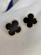 [Cyra]  CLOVER 20MM BLACK MOP EARRINGS