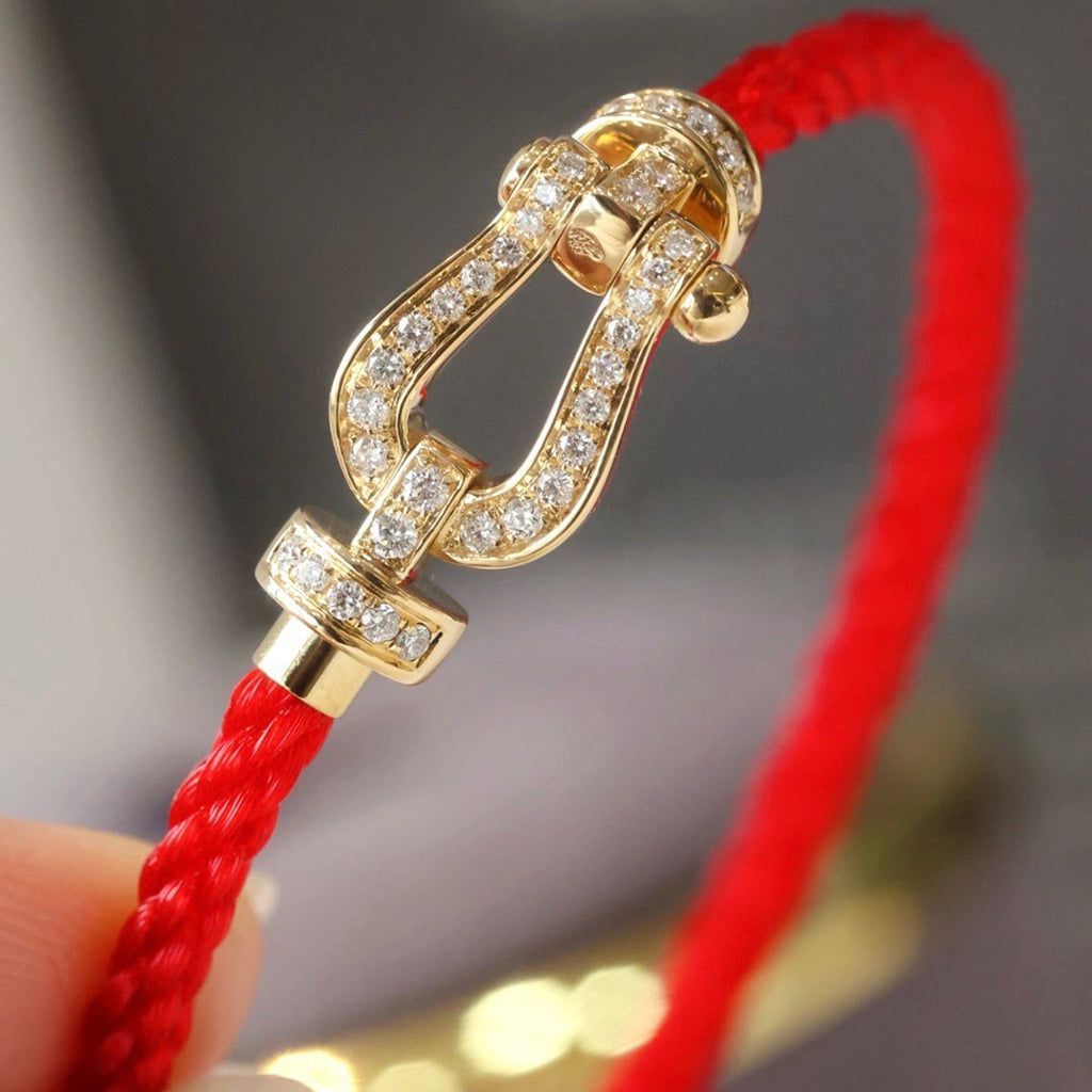 [Cyra]  FORCE LARGE HORSESHOE FULL DIAMOND BRACELET ROSE GOLD