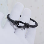 [Cyra]  FORCE LARGE SERIES HORSESHOE BLACK SAMURAI BRACELET