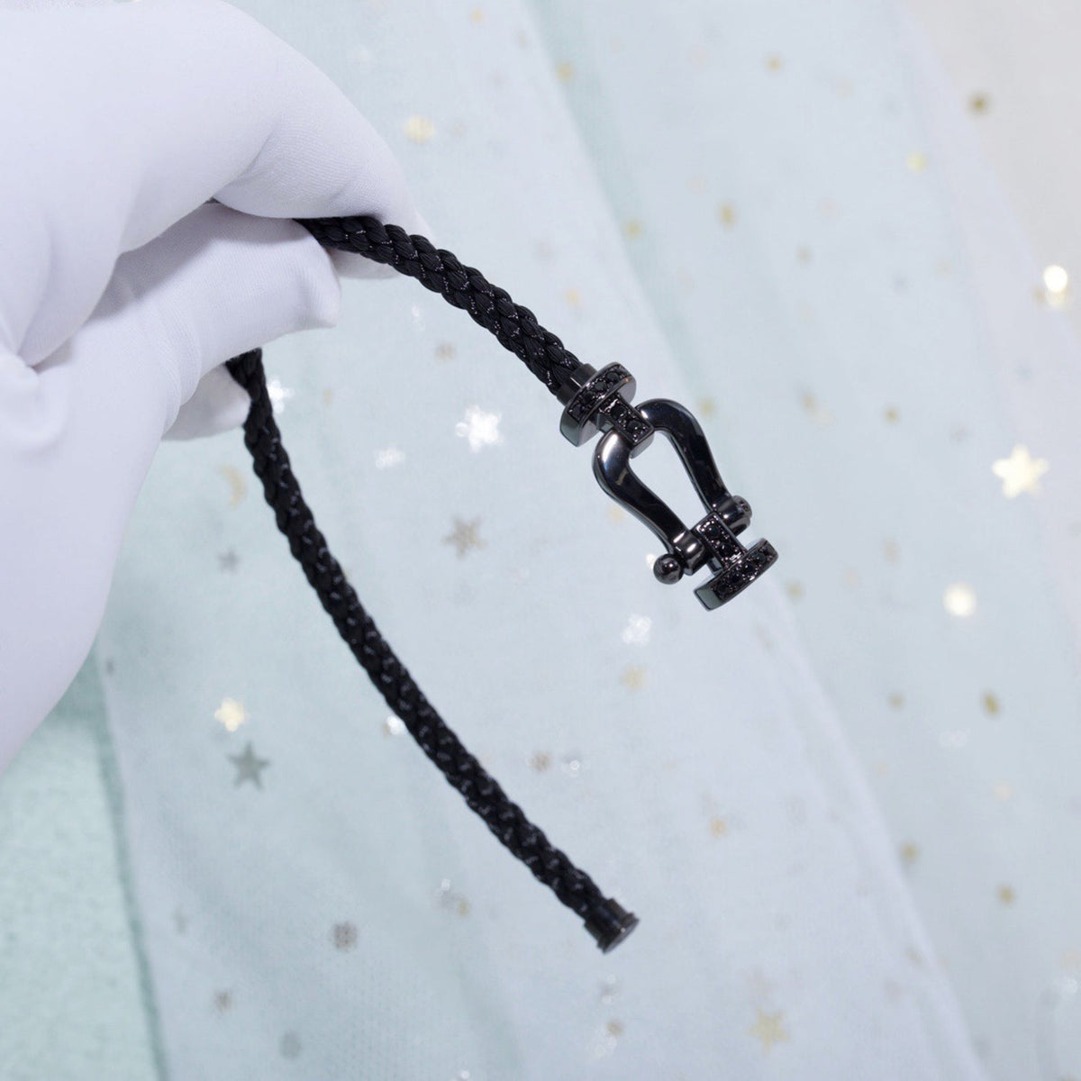 [Cyra]  FORCE LARGE SERIES HORSESHOE BLACK SAMURAI BRACELET