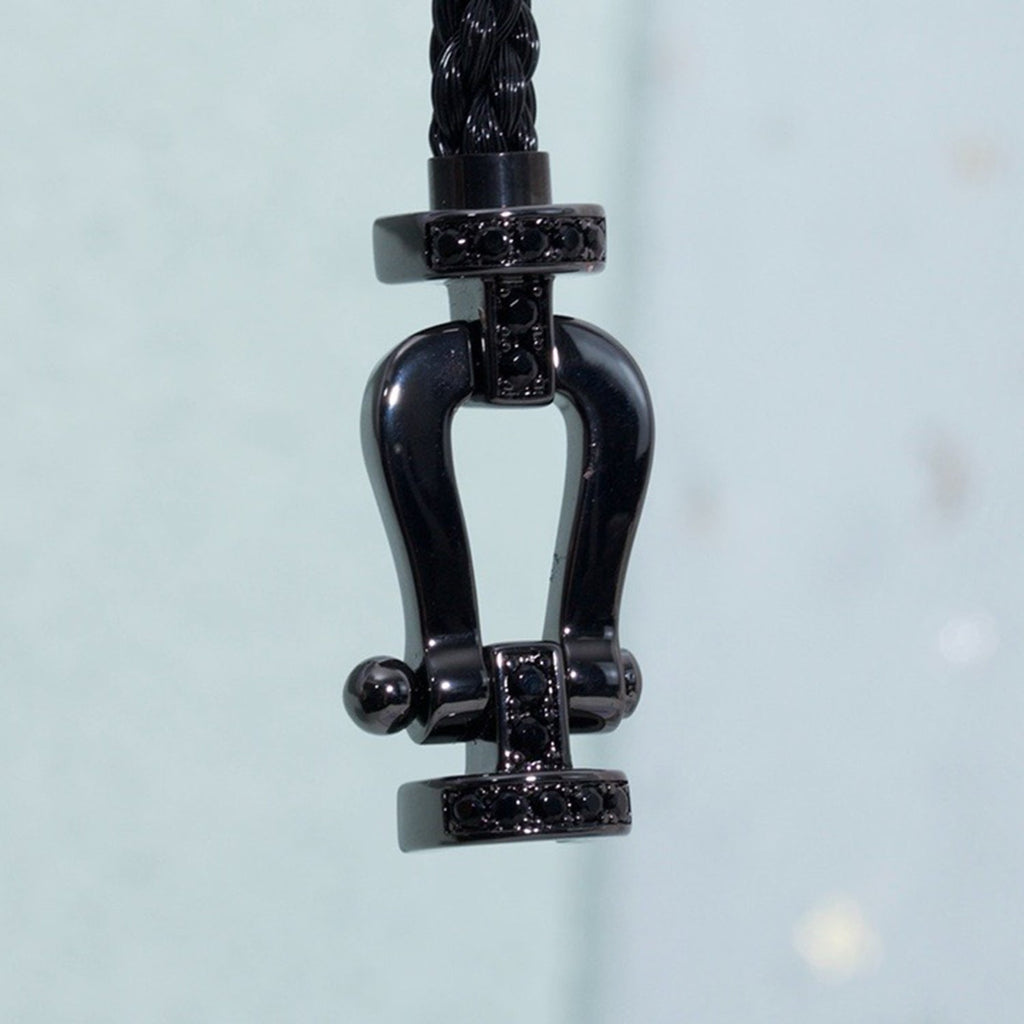 [Cyra]  FORCE LARGE SERIES HORSESHOE BLACK SAMURAI BRACELET