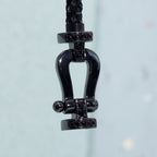 [Cyra]  FORCE LARGE SERIES HORSESHOE BLACK SAMURAI BRACELET