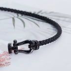 [Cyra]  FORCE LARGE SERIES HORSESHOE BLACK SAMURAI BRACELET