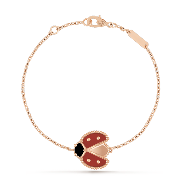 [Cyra]  LUCKY SPRING 1 MOTIF PINK GOLD BRACELET