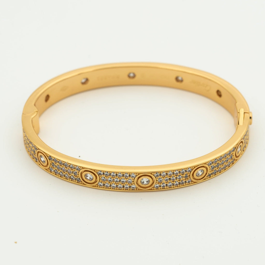 [Cyra]  LOVE ARMBAND 6,1 MM MIT DIAMANT-PAVÉ 10 GROSSE DIAMANTEN