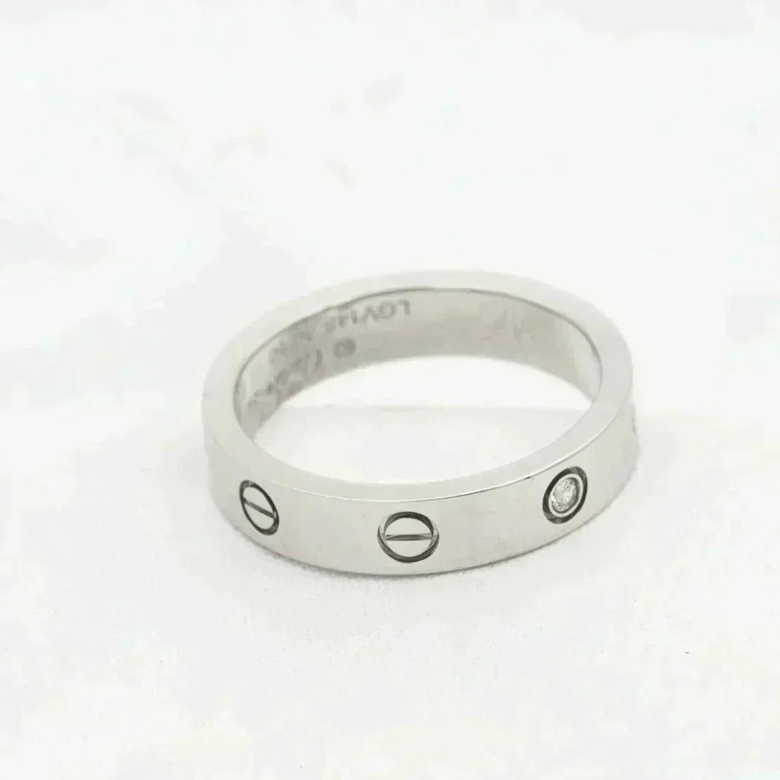 [Cyra]  LOVE RING 4MM 1 DIAMOND SILVER
