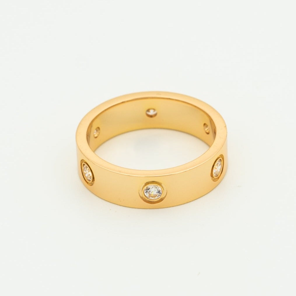 [Cyra] ラブリング 5.5mm 6ダイヤモンド ピンクゴールド