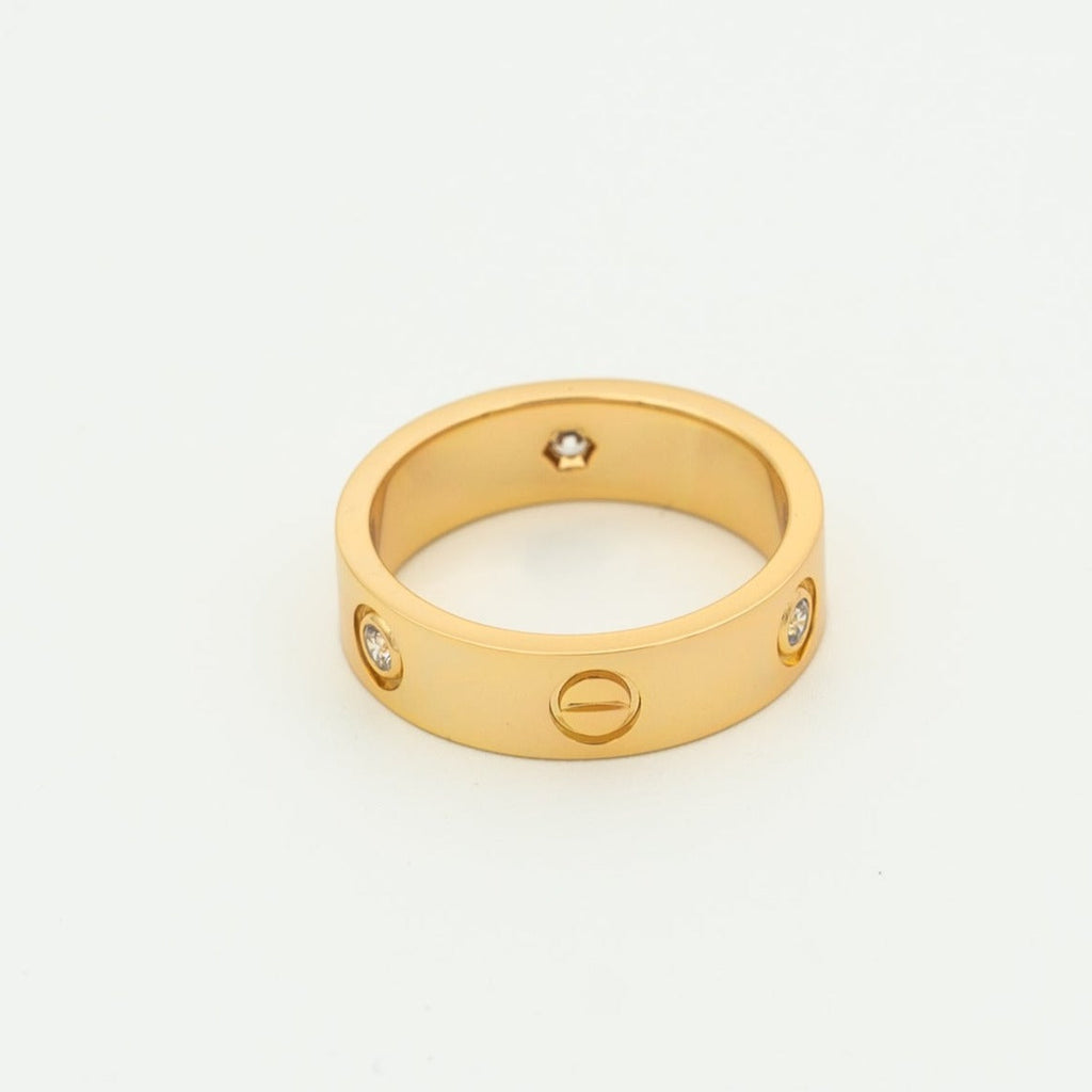 [Cyra] LOVE RING 5,5 MM 3 DIAMANTEN ROSÉGOLD