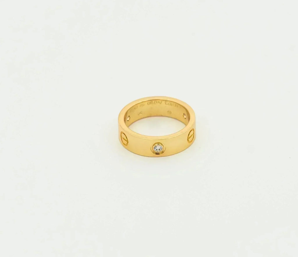 [Cyra] ラブリング 5.5mm 3ダイヤモンド ゴールド