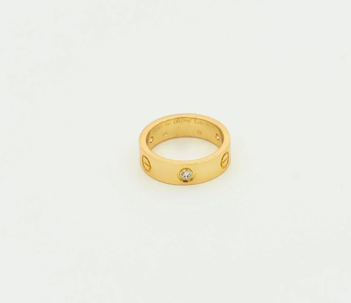 [Cyra]  LOVE RING 5.5MM 3 DIAMONDS GOLD