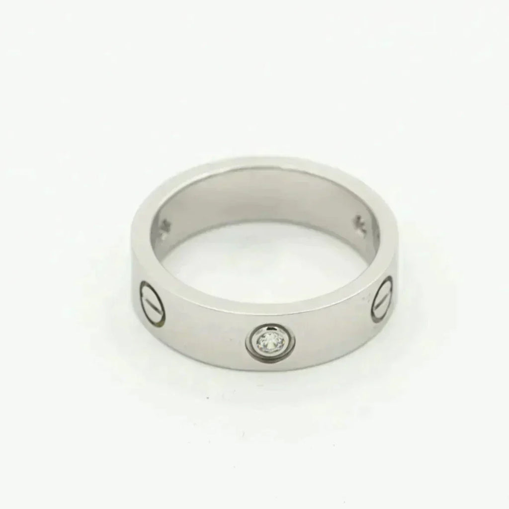 [Cyra]  LOVE RING 5,5 MM 3 DIAMANTEN SILBER
