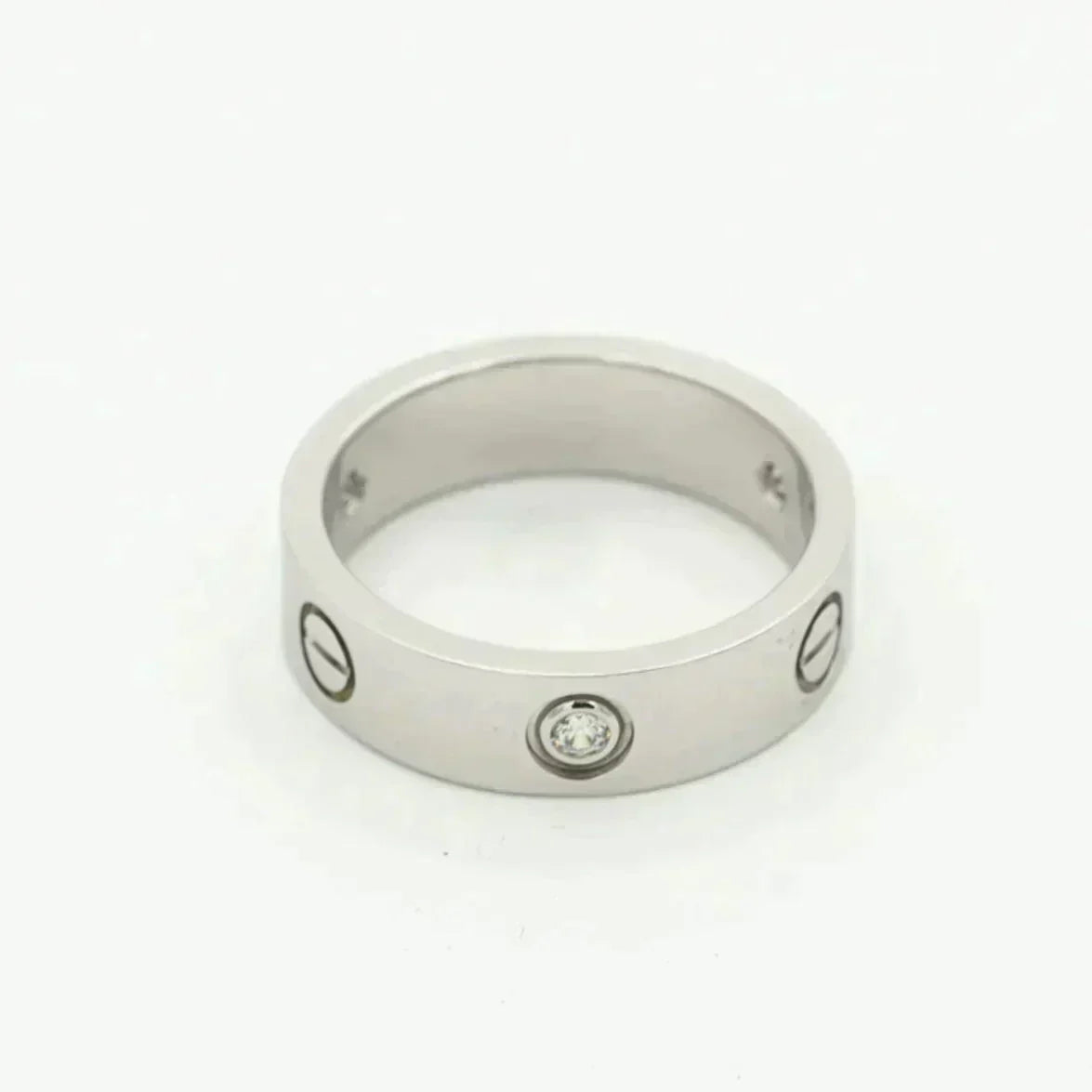 [Cyra]  LOVE RING 5.5MM 3 DIAMONDS SILVER