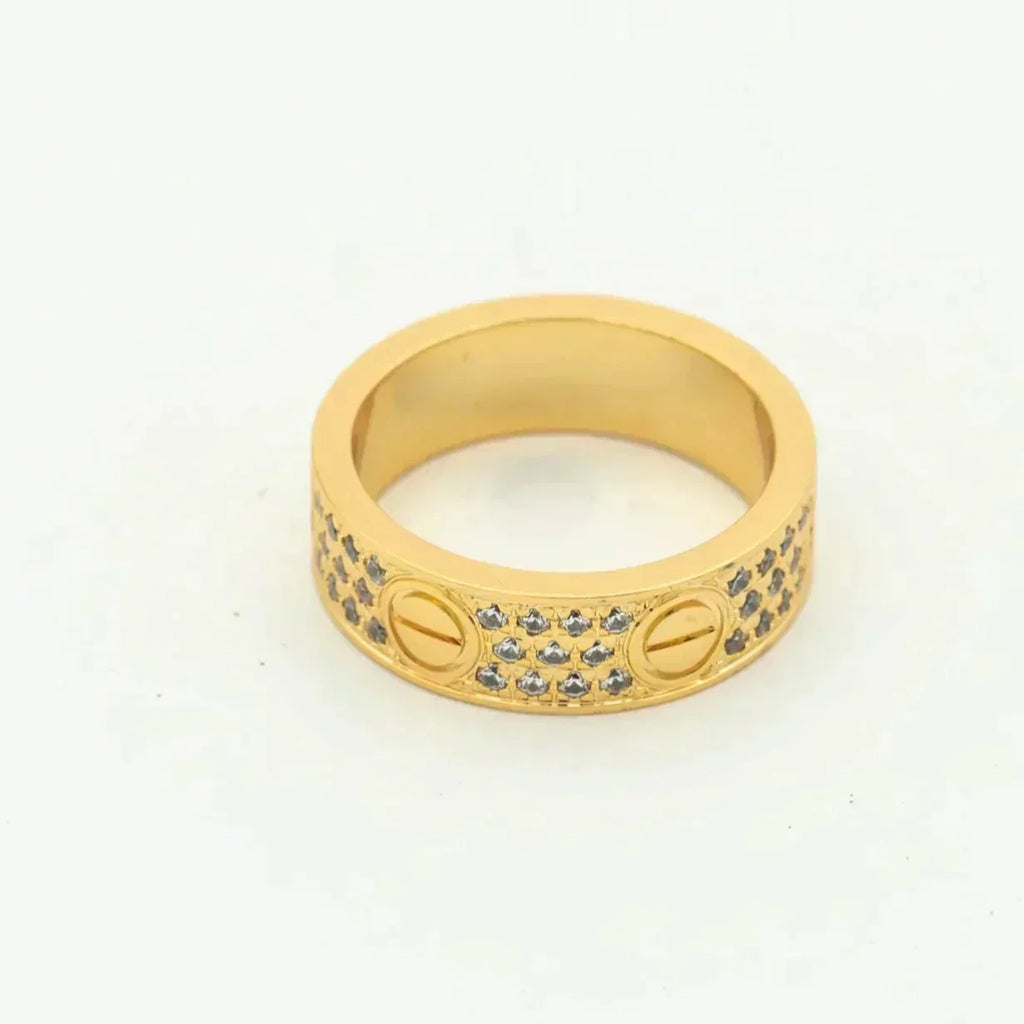 [Cyra]  LOVE リング 5.5MM ダイヤモンド パヴェ