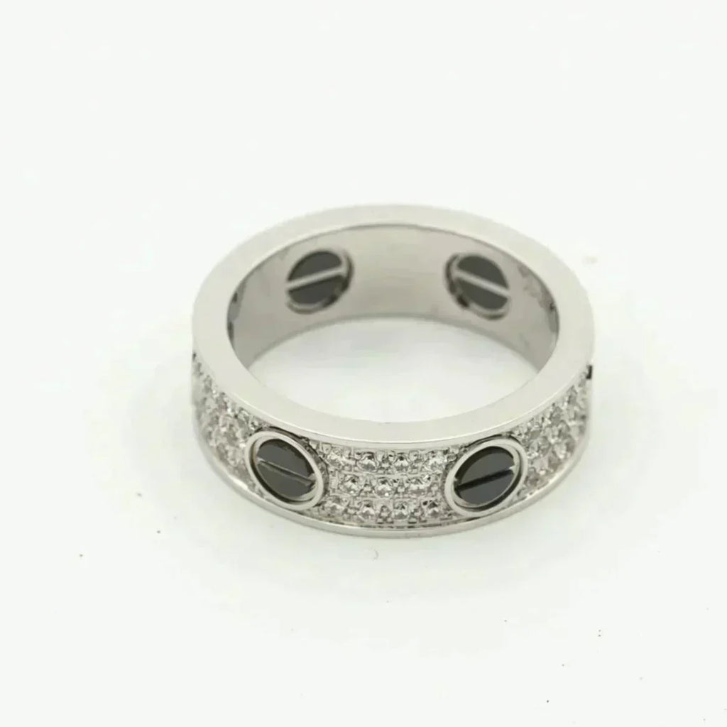 [Cyra] ラブリング 5.5MM ダイヤモンド パヴェ セラミック