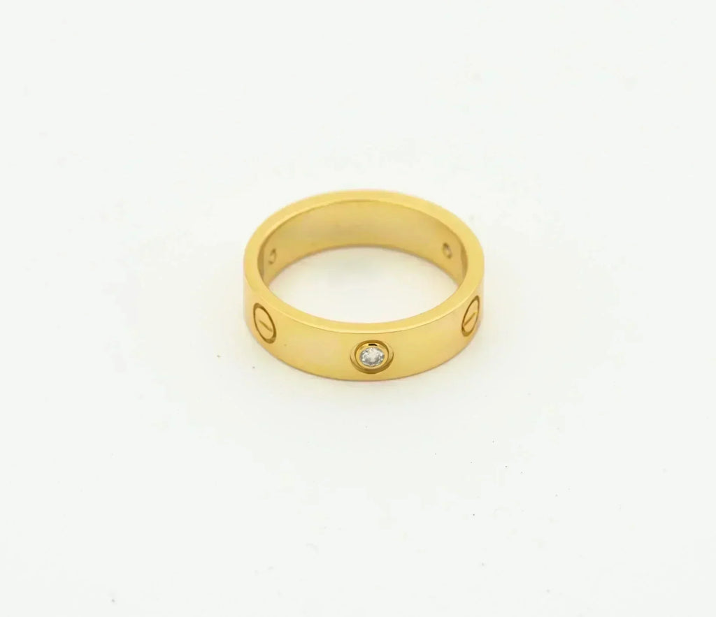 [Cyra] LOVE RING 4MM 1 DIAMANT GOLD