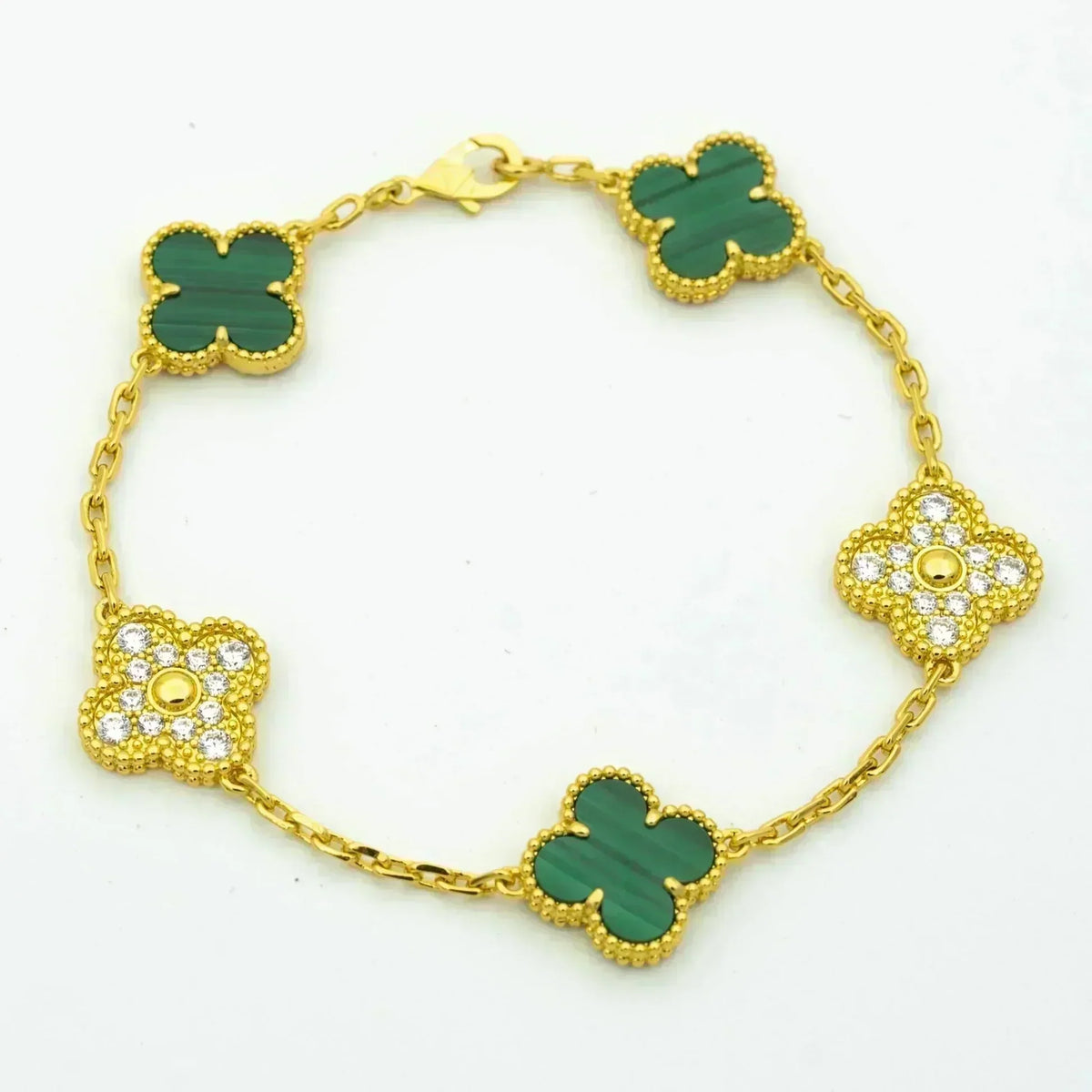 [Cyra] NEUE CLOVER 5 MOTIF MALACHIT ARMBAND KOLLEKTION