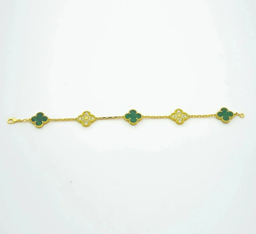 [Cyra] NEUE CLOVER 5 MOTIF MALACHIT ARMBAND KOLLEKTION