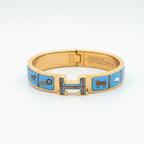 [Cyra]  H ARMBAND ROSÉGOLD BLAUE KERAMIK