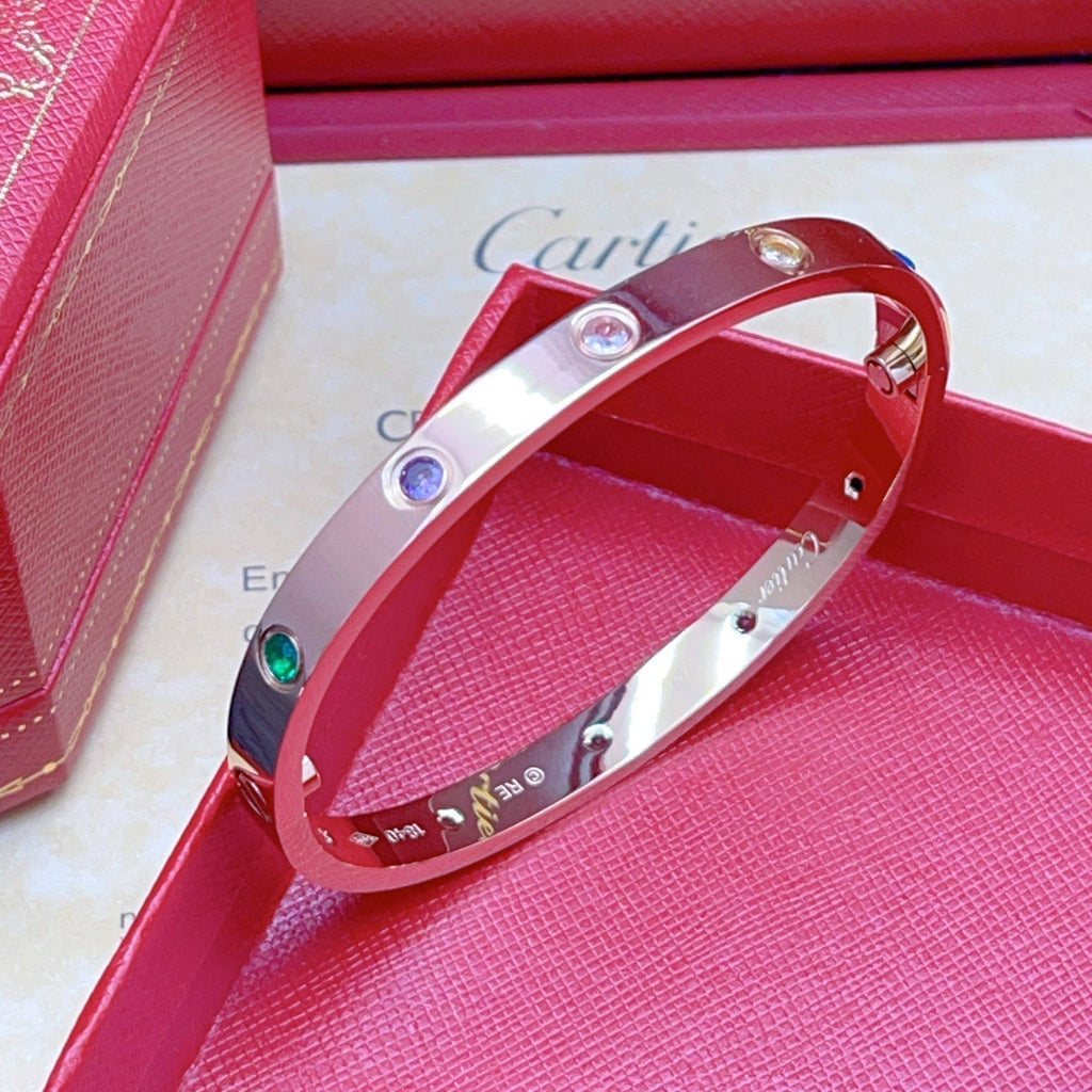 [Cyra]  2026 REGENBOGEN-LIEBESARMBAND 6,1 MM 10 DIAMANTEN