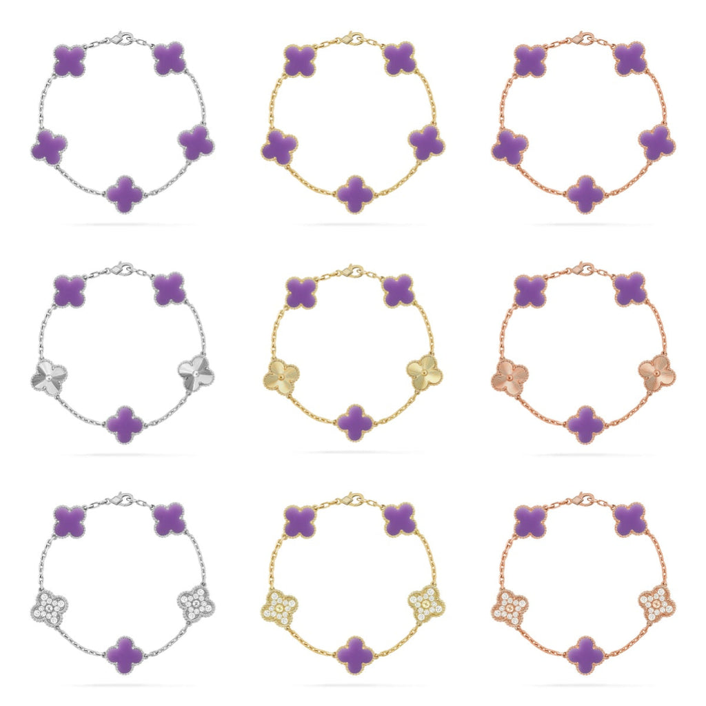 [Cyra] Neue CLOVER 5 MOTIF HELLVIOLETTE ARMBAND-KOLLEKTION