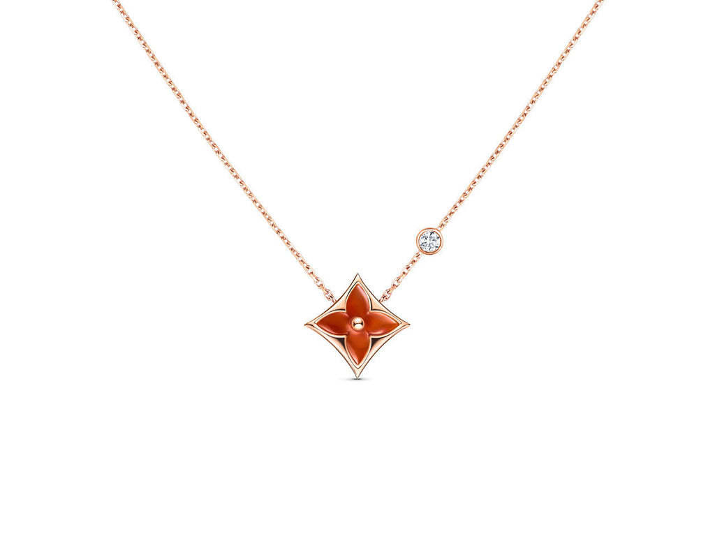 [Cyra]  STAR NECKLACE PINK GOLD 1 DIAMOND