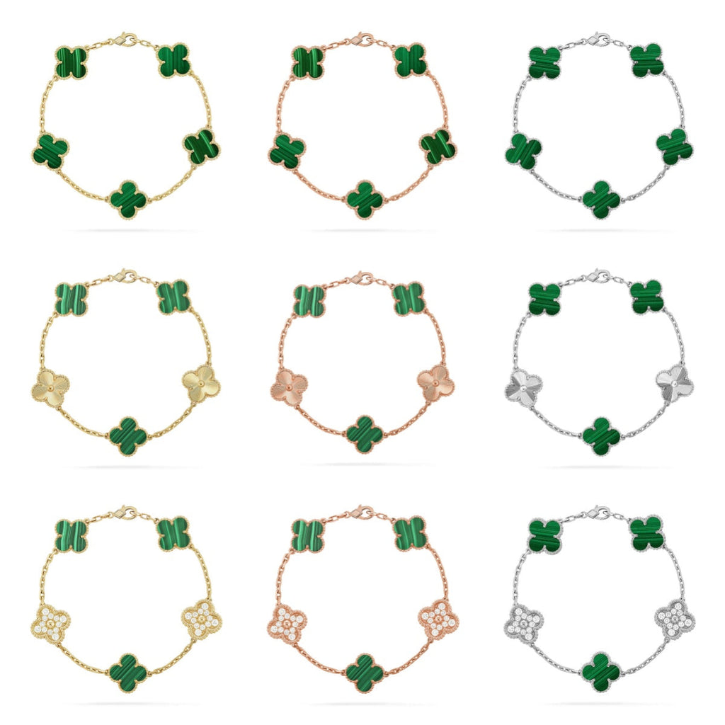 [Cyra] NEUE CLOVER 5 MOTIF MALACHIT ARMBAND KOLLEKTION