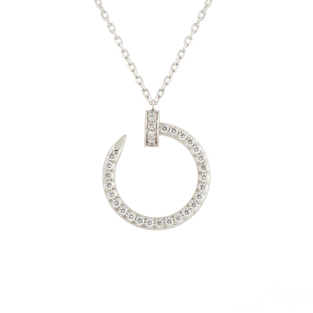 [Cyra]  JUSTE NECKLACE SILVER DIAMONDS
