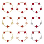 [Cyra] NEUE CLOVER 5-MOTIV ARMBAND-KOLLEKTION AUS ROTEM KARNEOL