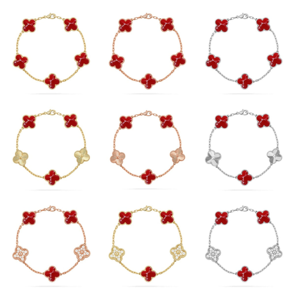 [Cyra] Neue CLOVER 5 MOTIV ROTES MUSTER ARMBAND KOLLEKTION