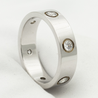 [Cyra] LOVE RING 5,5 MM 6 DIAMANTEN SILBER