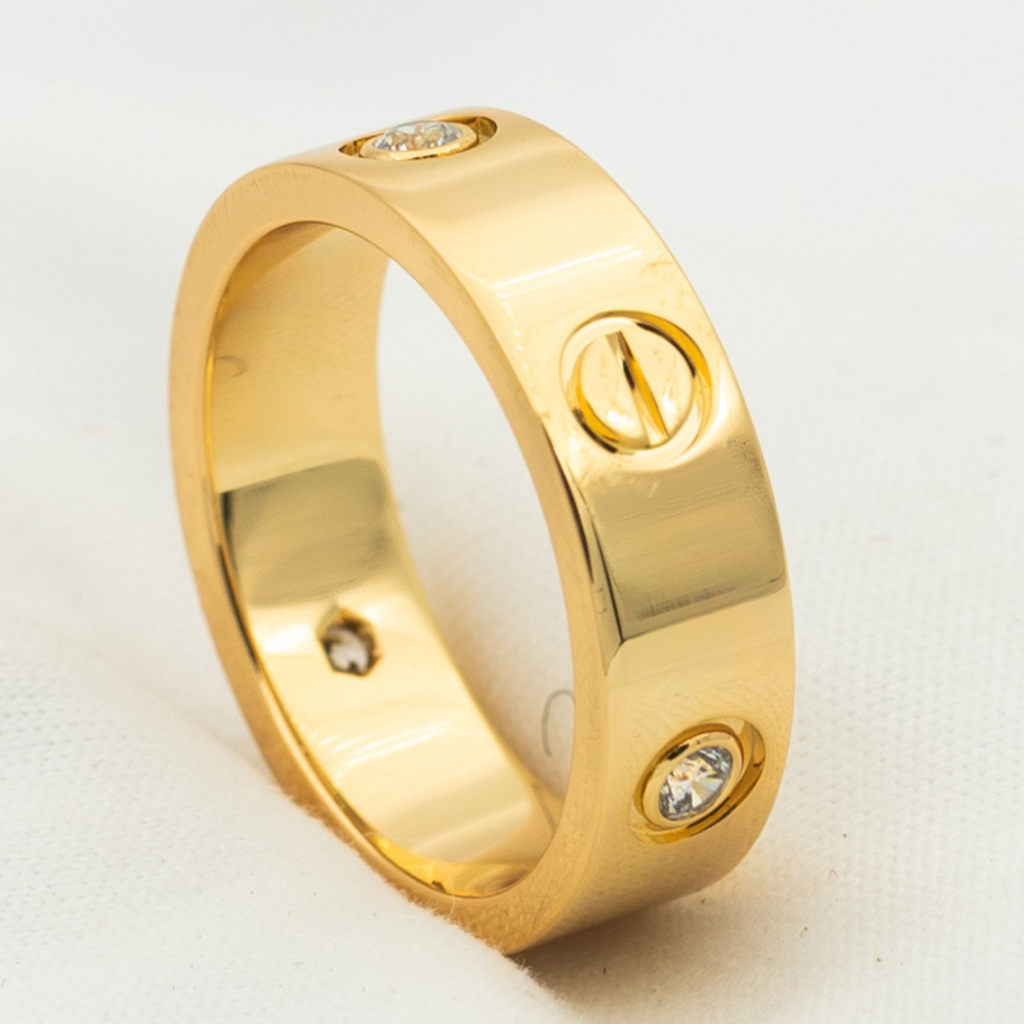[Cyra] LOVE RING 5,5 MM 3 DIAMANTEN ROSÉGOLD