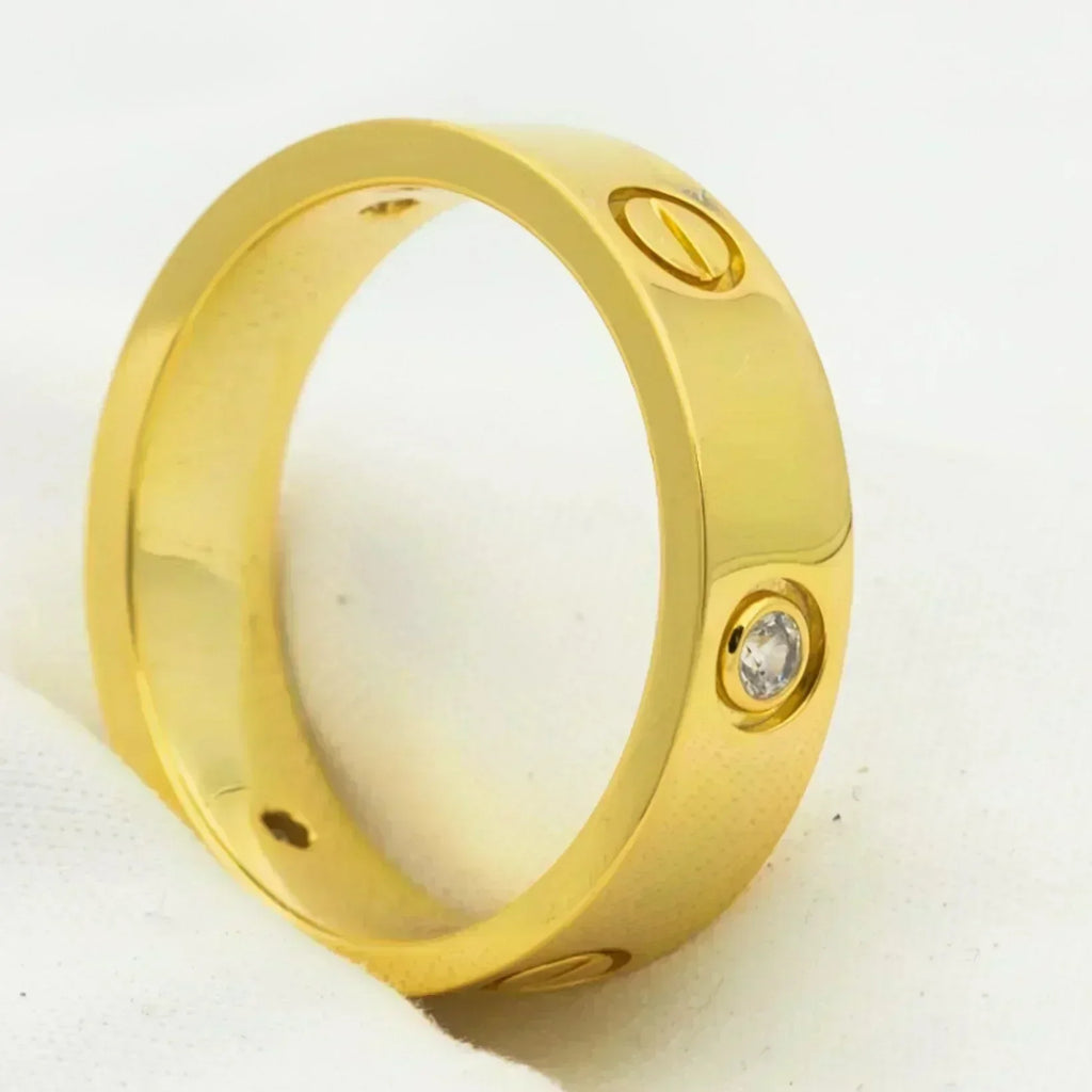 [Cyra] ラブリング 5.5mm 3ダイヤモンド ゴールド
