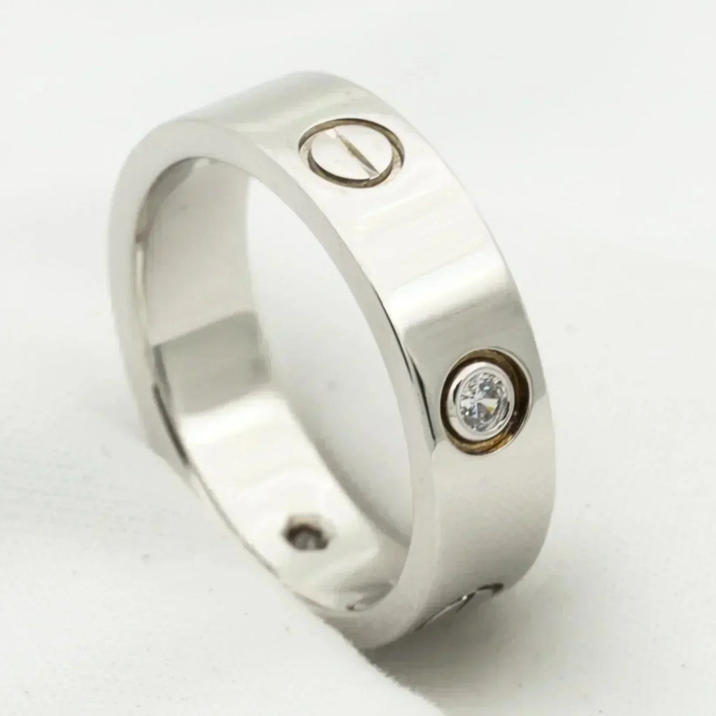 [Cyra]  LOVE RING 5,5 MM 3 DIAMANTEN SILBER