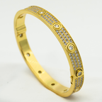[Cyra]  LOVE ARMBAND 6,1 MM MIT DIAMANT-PAVÉ 10 GROSSE DIAMANTEN