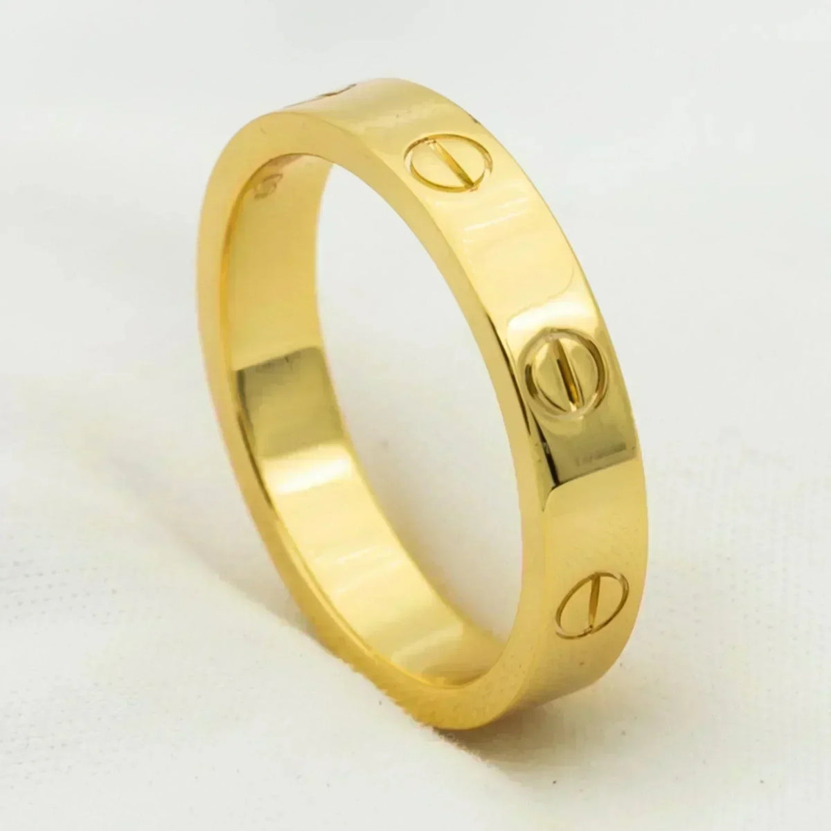 [Cyra]  LOVE RING 4MM 1 DIAMOND GOLD