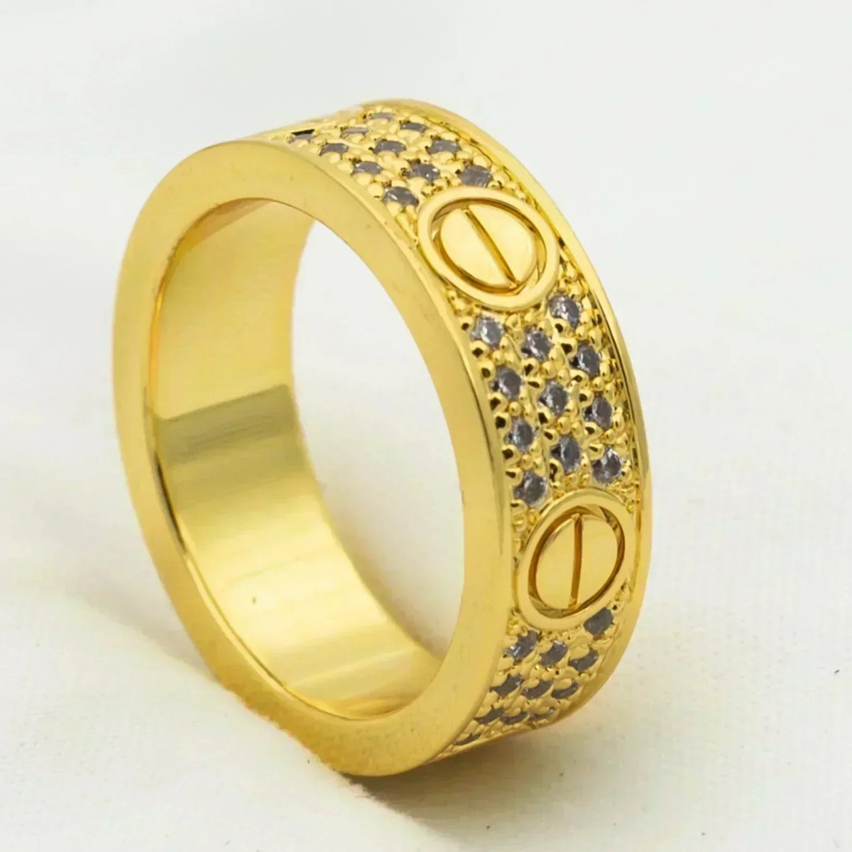 [Cyra]  LOVE RING 5.5MM DIAMONDS PAVED