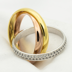 [Cyra]  TRINITY RING GOLD PINK GOLD SILVER DIAMONDS