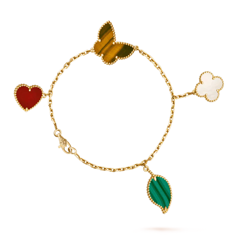 [Cyra] LUCKY SPRING 5-MOTIV-ARMBAND IN GOLD