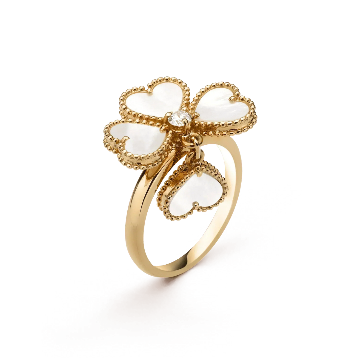 [Cyra]  SWEET CLOVER WHITE MOP RING