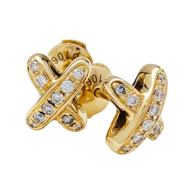[Cyra]  JEUX DE GOLD DIAMOND EARRINGS