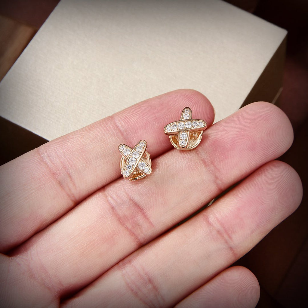 [Cyra]  JEUX DE GOLD DIAMOND EARRINGS