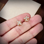 [Cyra]  JEUX DE GOLD DIAMOND EARRINGS