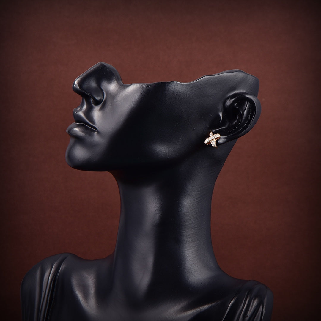 [Cyra]  JEUX DE GOLD DIAMOND EARRINGS