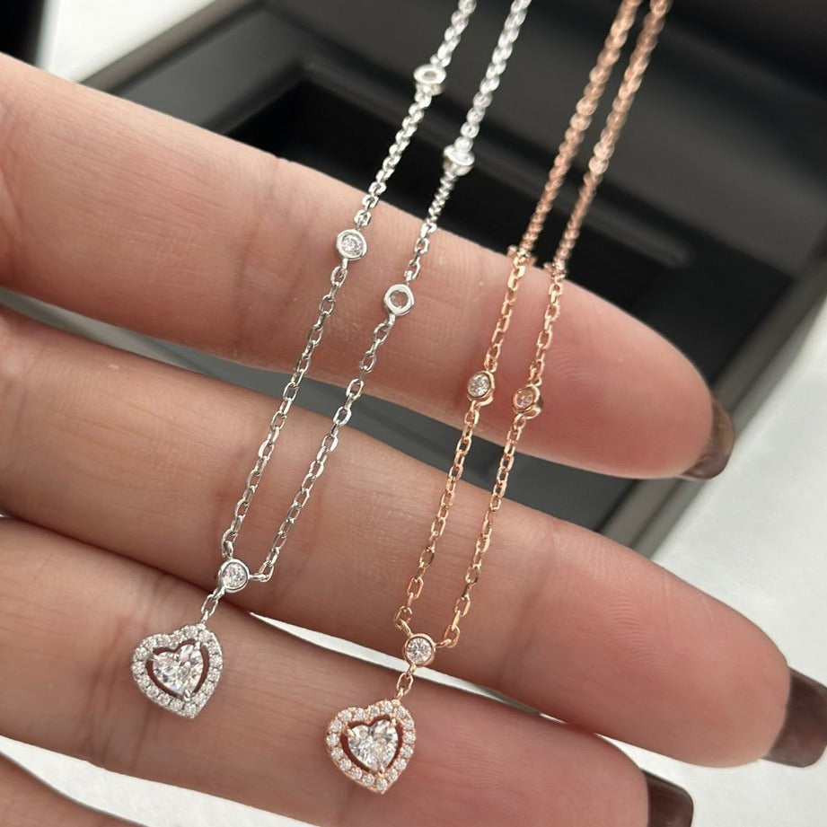 [Cyra] JOY HEART DIAMOND NECKLACE