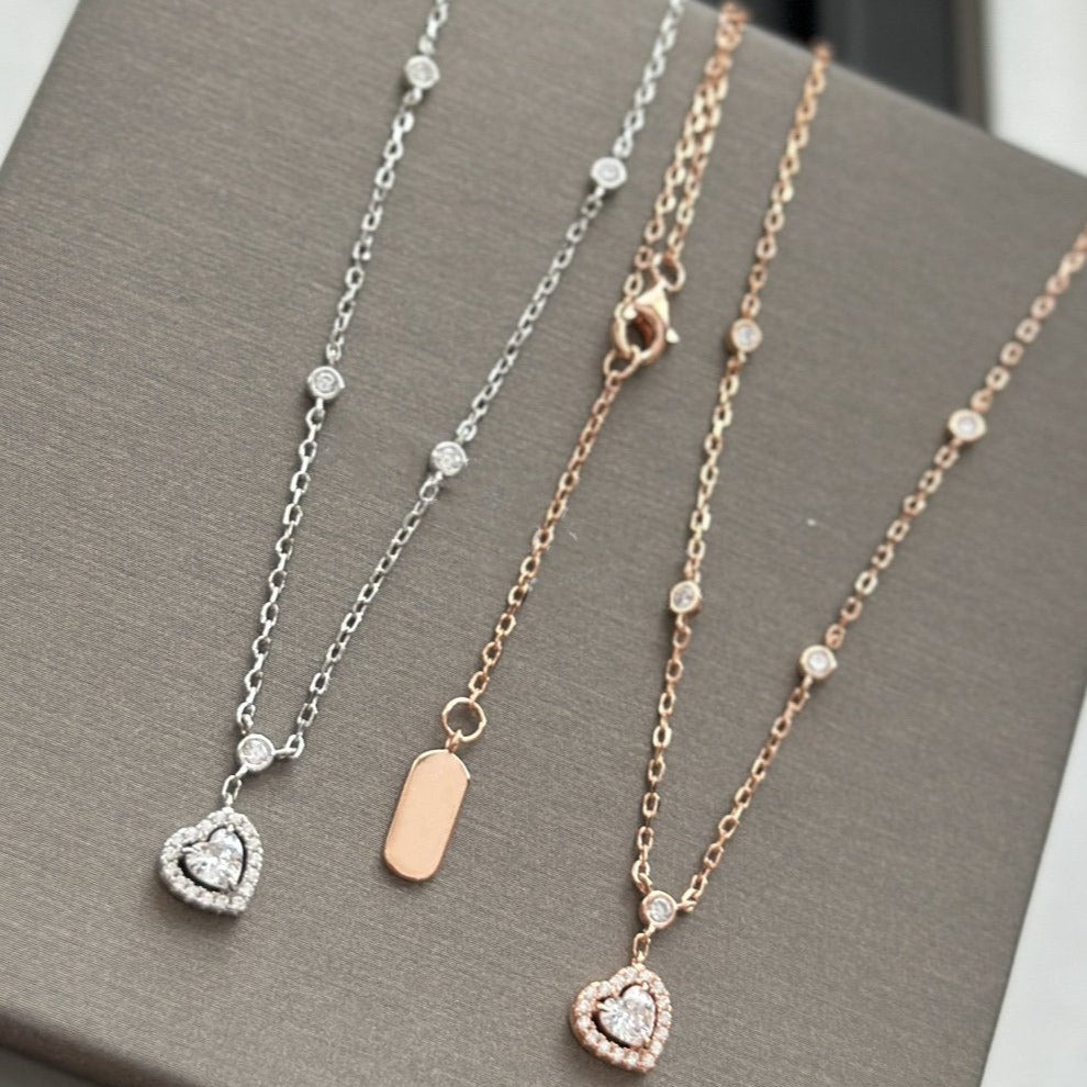 [Cyra] JOY HEART DIAMOND NECKLACE