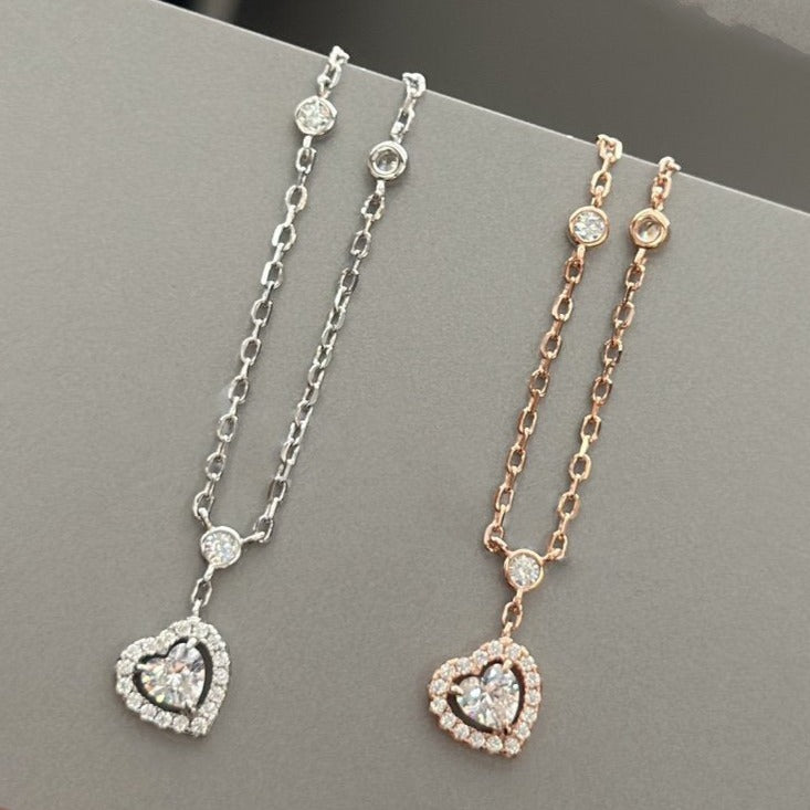 [Cyra] JOY HEART DIAMOND NECKLACE